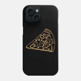 Mushroom Pepperoni Pizza Outline Phone Case