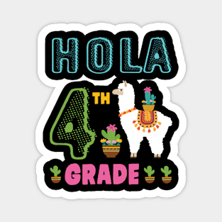 Cactus On Llama Student Happy Back To School Hola 4th Grade Magnet