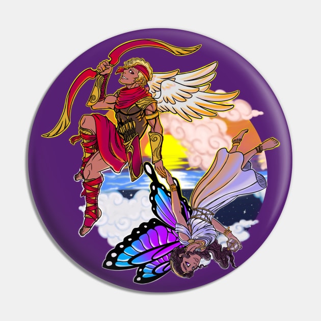 The Legend of Cupid and Psyche-Greek mythology design Pin by JustJoshDesigns