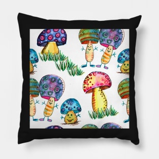 a small mushroom family Pillow