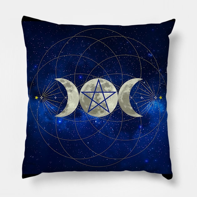 Hekate Triple Moon Goddess Pillow by SandroAbate