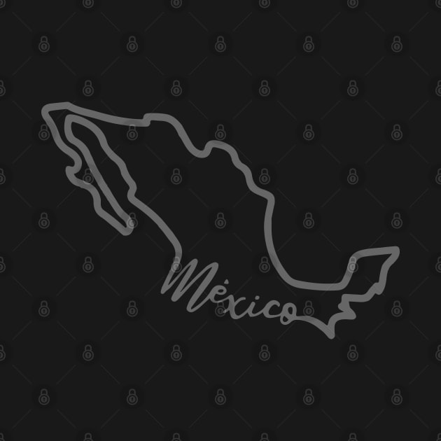 Mexico map line art lettering calligraphy Hispanic heritage pride by T-Mex