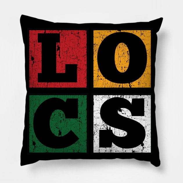Locs Block Dreadlocks Afrocentric Colors Pillow by blackartmattersshop