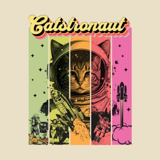 Cat Astronaut In Space Vintage Comic Book Cover T-Shirt