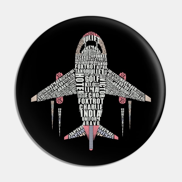 Aviation Phonetic Alphabet Flying Pilot Pin by Tesszero