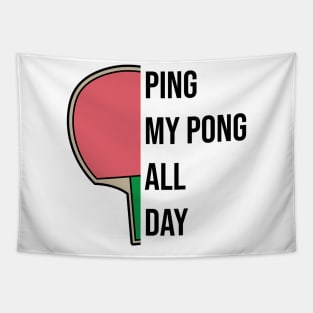 Ping Pong Table Tennis Suggestive Joke Pervert Lewd Adult Tapestry