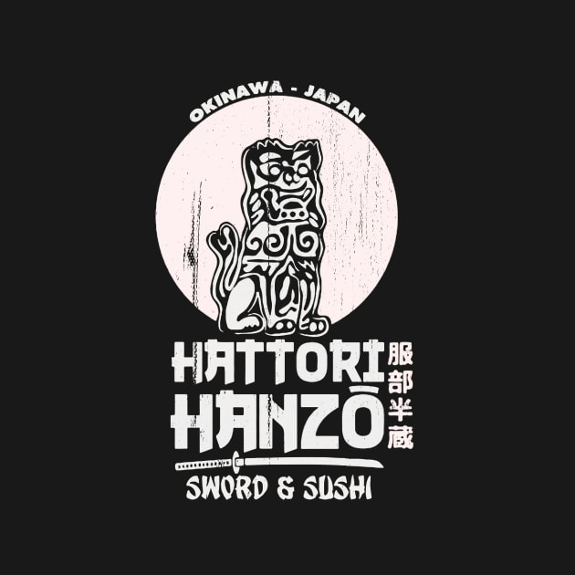 Hattori Hanzo Sword & Sushi Retro Vintage T Shirt by lateedesign