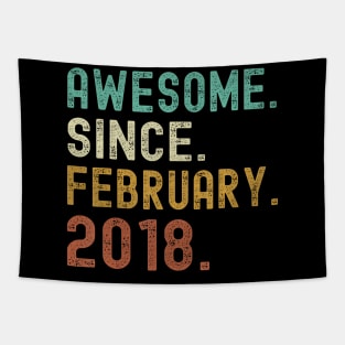 Retro Awesome Since February 2018 6Th Birthday 6 Years Old Tapestry