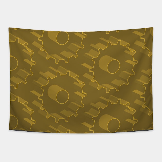 3D gear industrial pattern Tapestry by Asim138