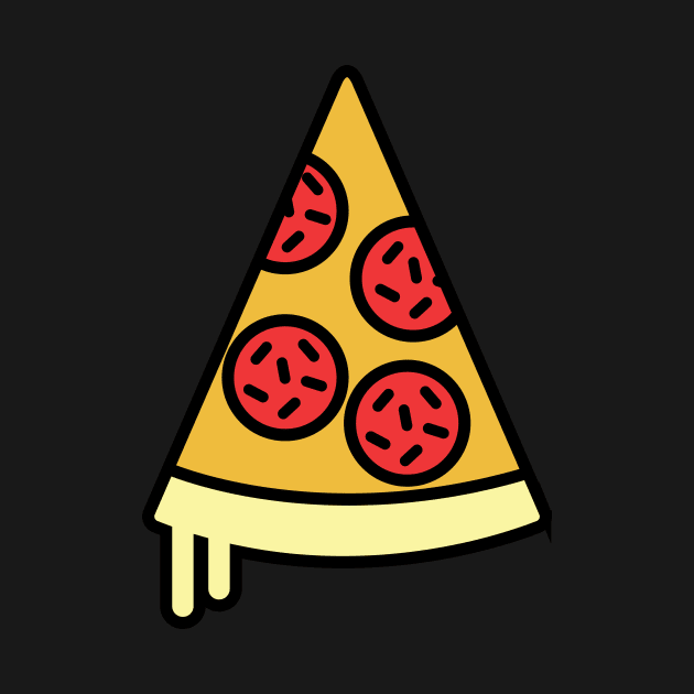 Yellow Cheese Pepperoni Pizza Slice by InkyArt