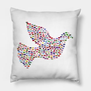 International Day of Peace - Flags of the World - Peace Dove Pillow