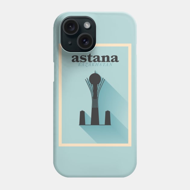 Astana city poster Phone Case by kursatunsal