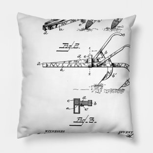 Plow Vintage Patent Hand Drawing Pillow