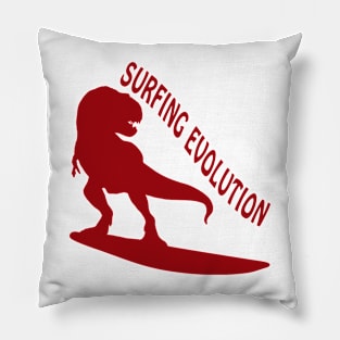 Surfing Evolution - Dinosaurs Born To Surf Pillow