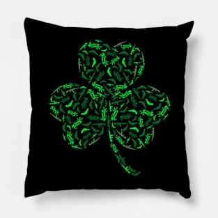 Guns Shamrock Patrick Day Pillow