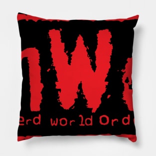 Nerd World Order red Pillow