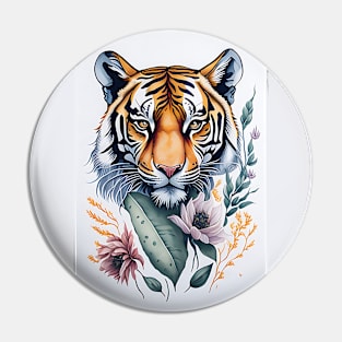 Tiger Watercolor Pin