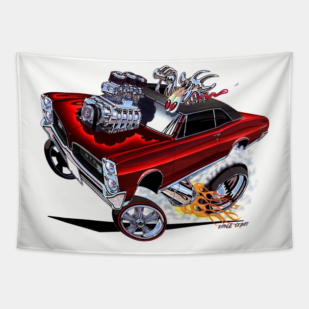 GOATINATOR 1967 GTO RED Tapestry by vincecrain