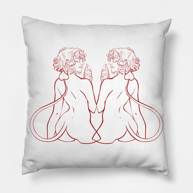 Silhouette II (Red) Pillow by NatKlekot