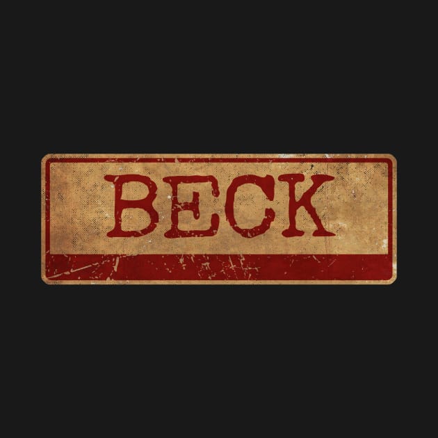 Aliska text red gold retro Beck by Aliska