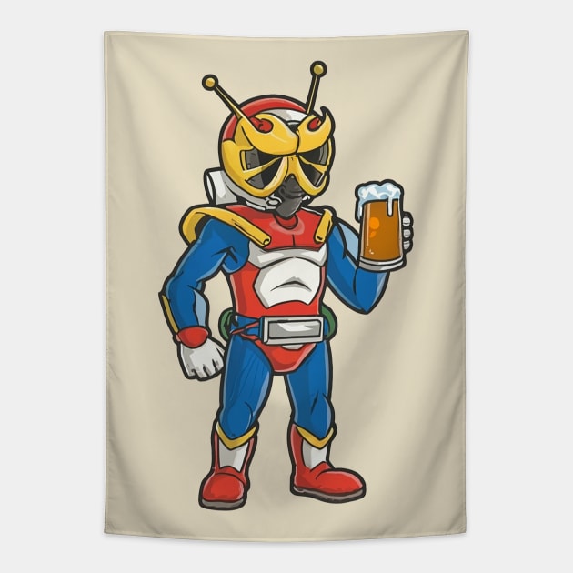 Tipsy Caped Crusader Tapestry by Sven Cormier