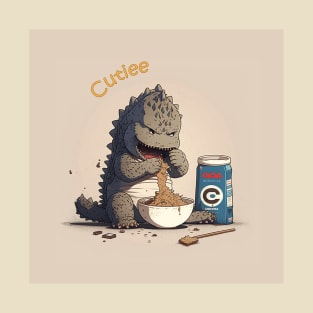 Cutie Godzilla eats snack T-Shirt