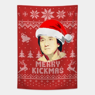 Jackie Chan Merry Kickmas Tapestry