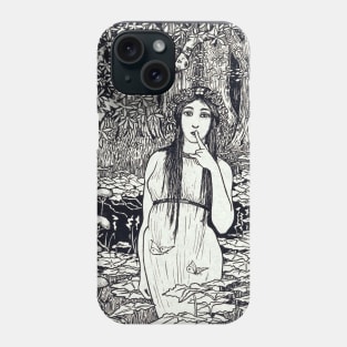 Woman in a magical forest Phone Case