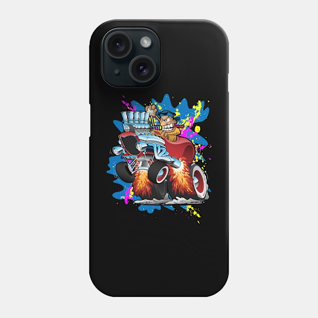 Funny Hot Rod Car Cartoon Phone Case by hobrath