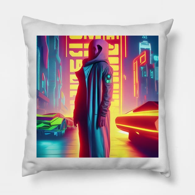 Cyberpunk thief Pillow by Roguex