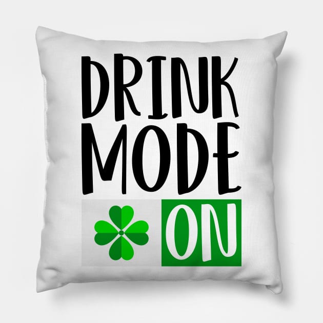 Drink Mode On Pillow by Coral Graphics