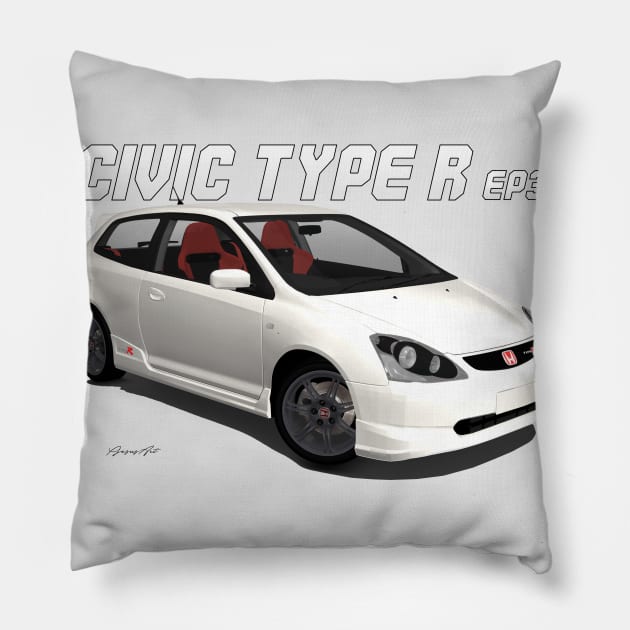 Civic Type R Pillow by PjesusArt