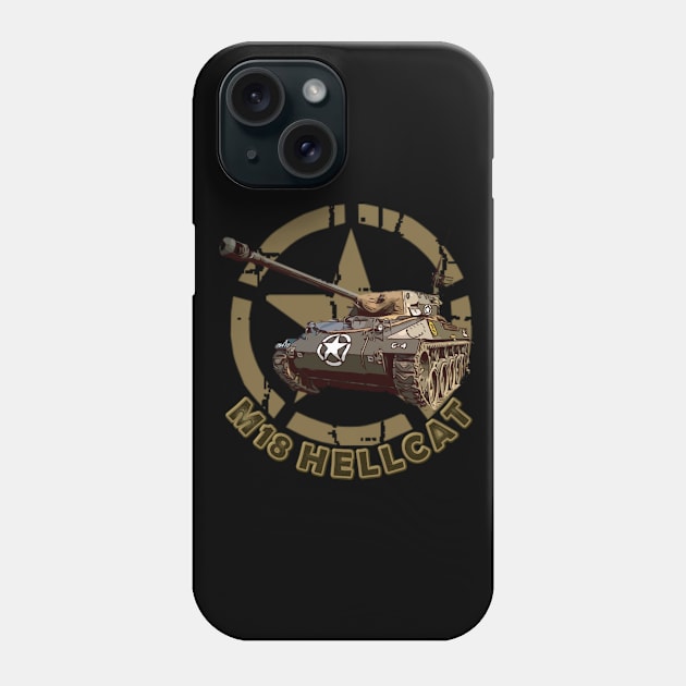 M18 Hellcat WW2 American Tank Destroyer Phone Case by F&L Design Co.