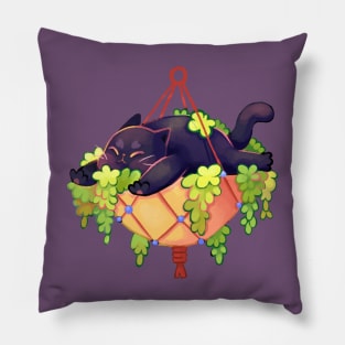 cat and plants Pillow