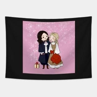 Chibi Fabien & Claudine XMAS Tapestry