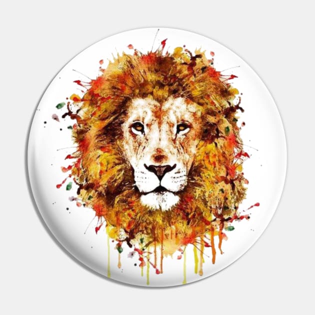 Watercolour Graffiti Lion Pin by designsbycreation