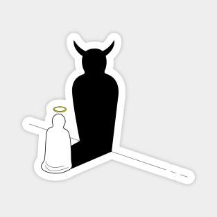 angel and devil cartoon shadow on the wall Magnet