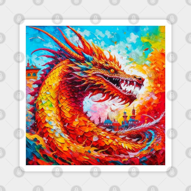 Chinese New Year 2024 Year of the Dragon Lunar New Year Happy New Year 2024 Magnet by MyVictory