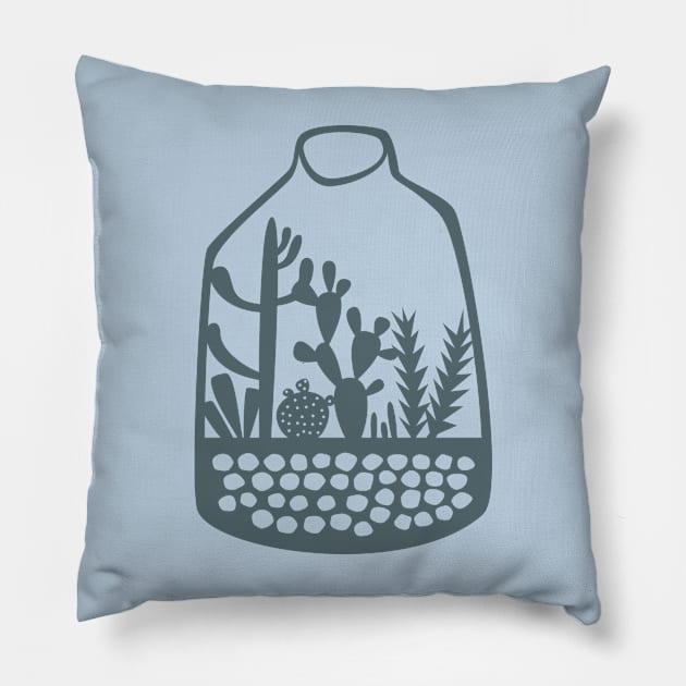 Terrarium Cactus and Succulent Houseplants Pillow by NicSquirrell