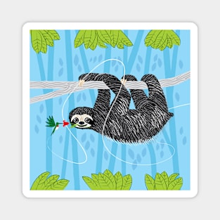 The Sloth and The Hummingbird Magnet