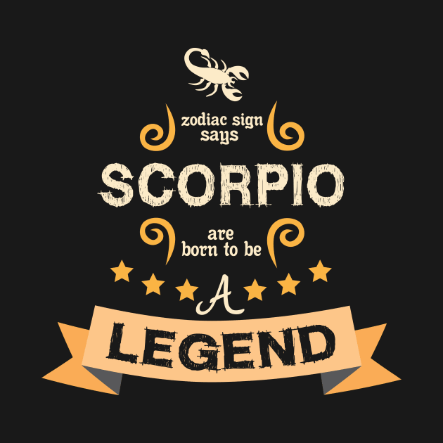 scorpio, born legend by ThyShirtProject - Affiliate