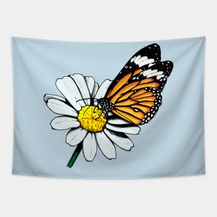 Monarch Butterfly on Daisy Tapestry