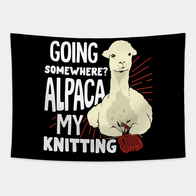 Funny Knitting Lover Alpaca Knitter Gift Tapestry by Dolde08