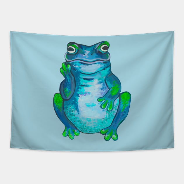 Big blue tropical frog Tapestry by deadblackpony