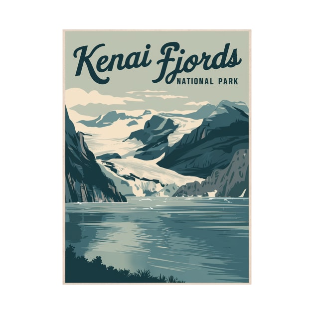 Kenai Fjords National Park Retro Travel by Perspektiva