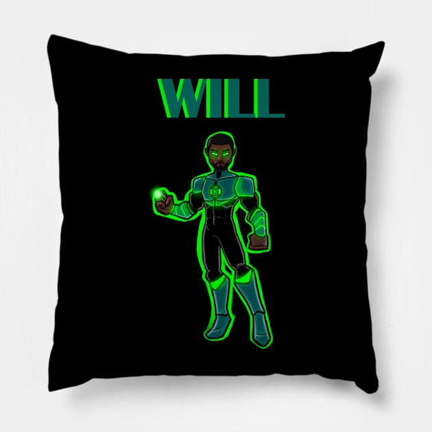 Green Lantern (John Stewart) Pillow by Noah Wilson designs.