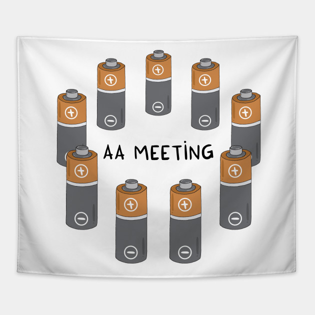 AA meeting Battery Tapestry TeePublic