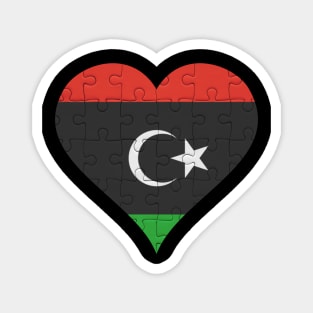 Libyan Jigsaw Puzzle Heart Design - Gift for Libyan With Libya Roots Magnet