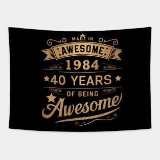 "40 Years of Awesome: Vintage Celebration Since 1984" Tapestry