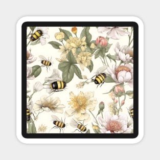 Bees and Yellow Wild Flowers Magnet